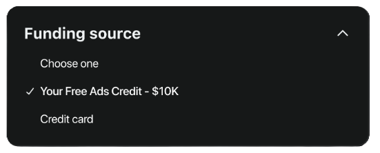 Advertising credits interface